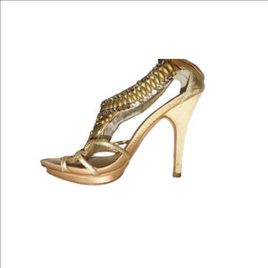 ZIGiny Spence Jeweled Strappy Peep Toe Heels Size 6.5